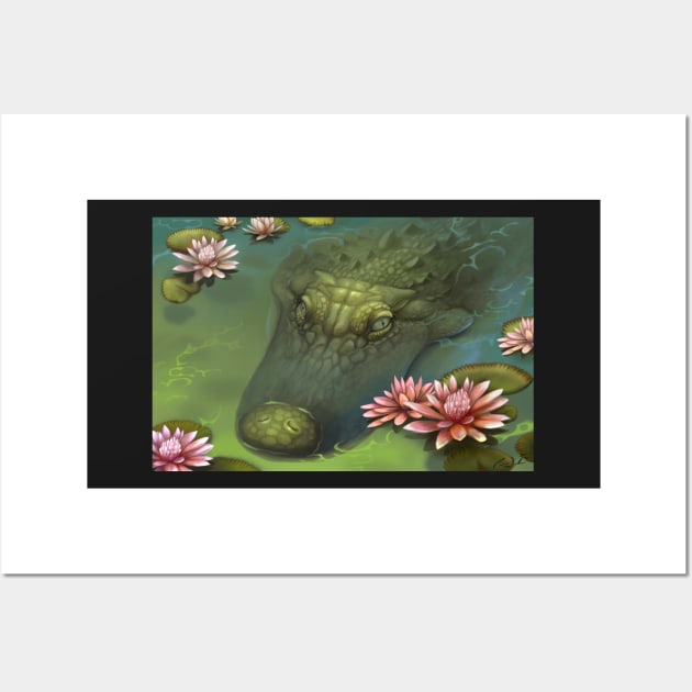 Hidden beauty in the lilys Alligator Wall Art by CassWArt